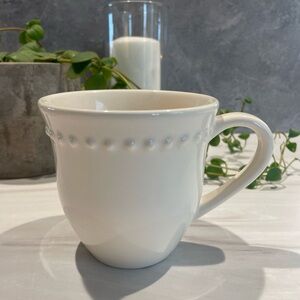 Pottery Barn Emma Beaded Stoneware Mug 10 oz Made in Portugal